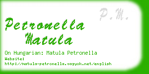 petronella matula business card